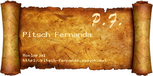 Pitsch Fernanda névjegykártya